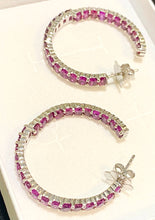 Rhodolite Garnet Sterling Silver Hoop earrings