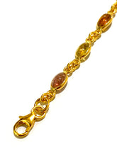 Multi-gem Tourmaline Gold Plate Bracelet