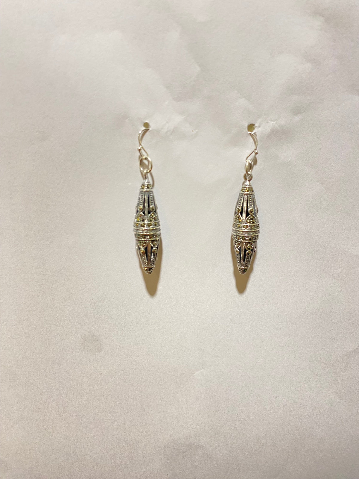 Sterling Silver Marcasite Drop Earrings
