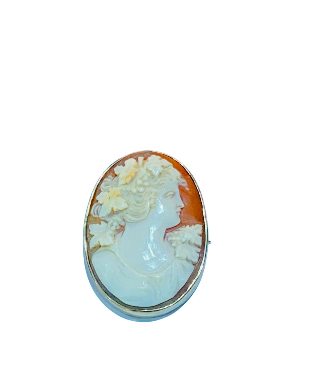 Antique 9ct Yellow Gold Conch Shell Cameo Brooch