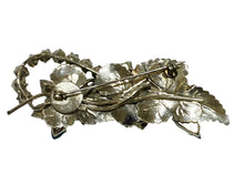 Vintage crystal floral brooch