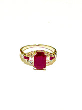 9ct White Gold Ruby and Diamond Ring
