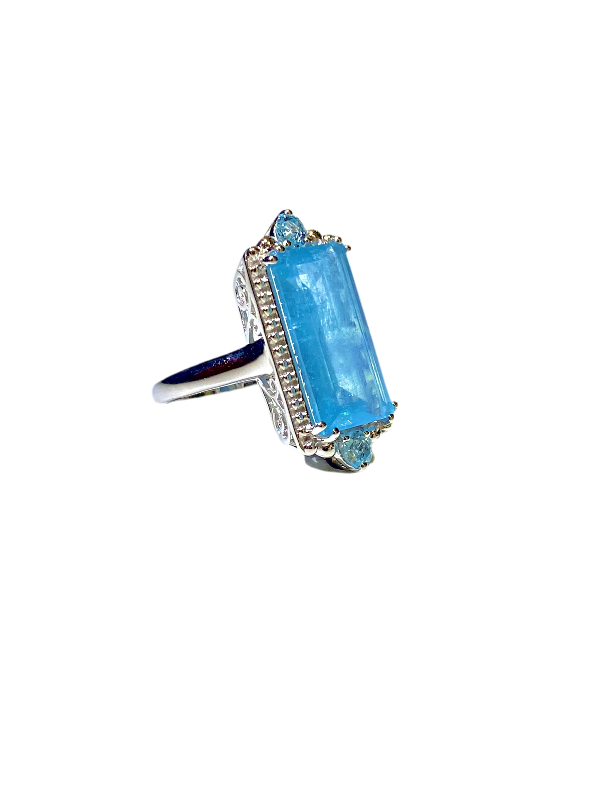 Aquamarine Ring in Sterling Silver