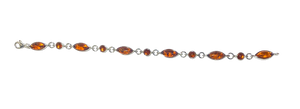 Sterling Silver Amber Bracelet – 210mm