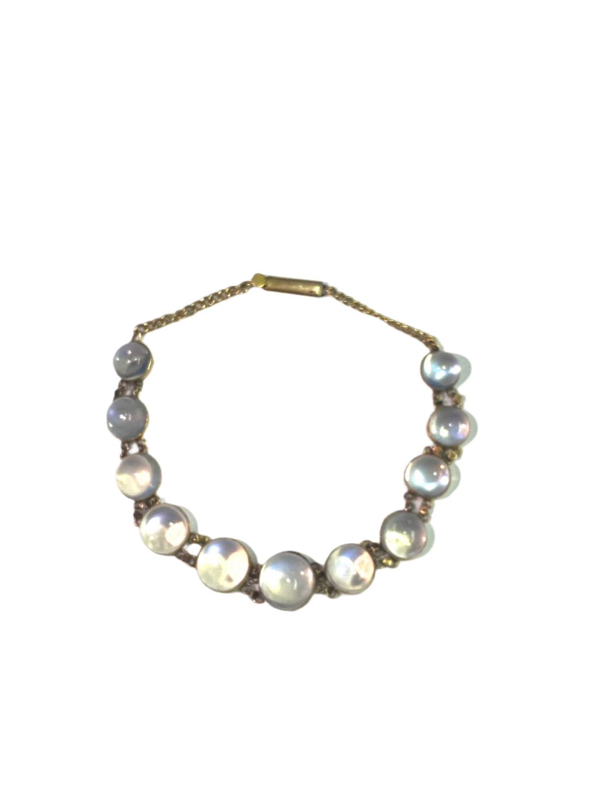 Antique 9ct Yellow Gold Moonstone Bracelet