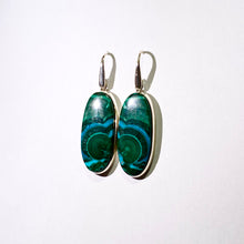 Malachite sterling silver earrings