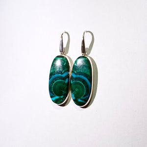 Malachite sterling silver earrings