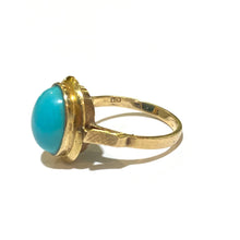 Vintage 9ct Yellow Gold Turquoise Ring