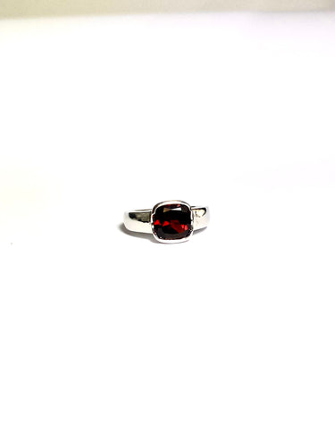 Garnet Ring in Sterling Silver