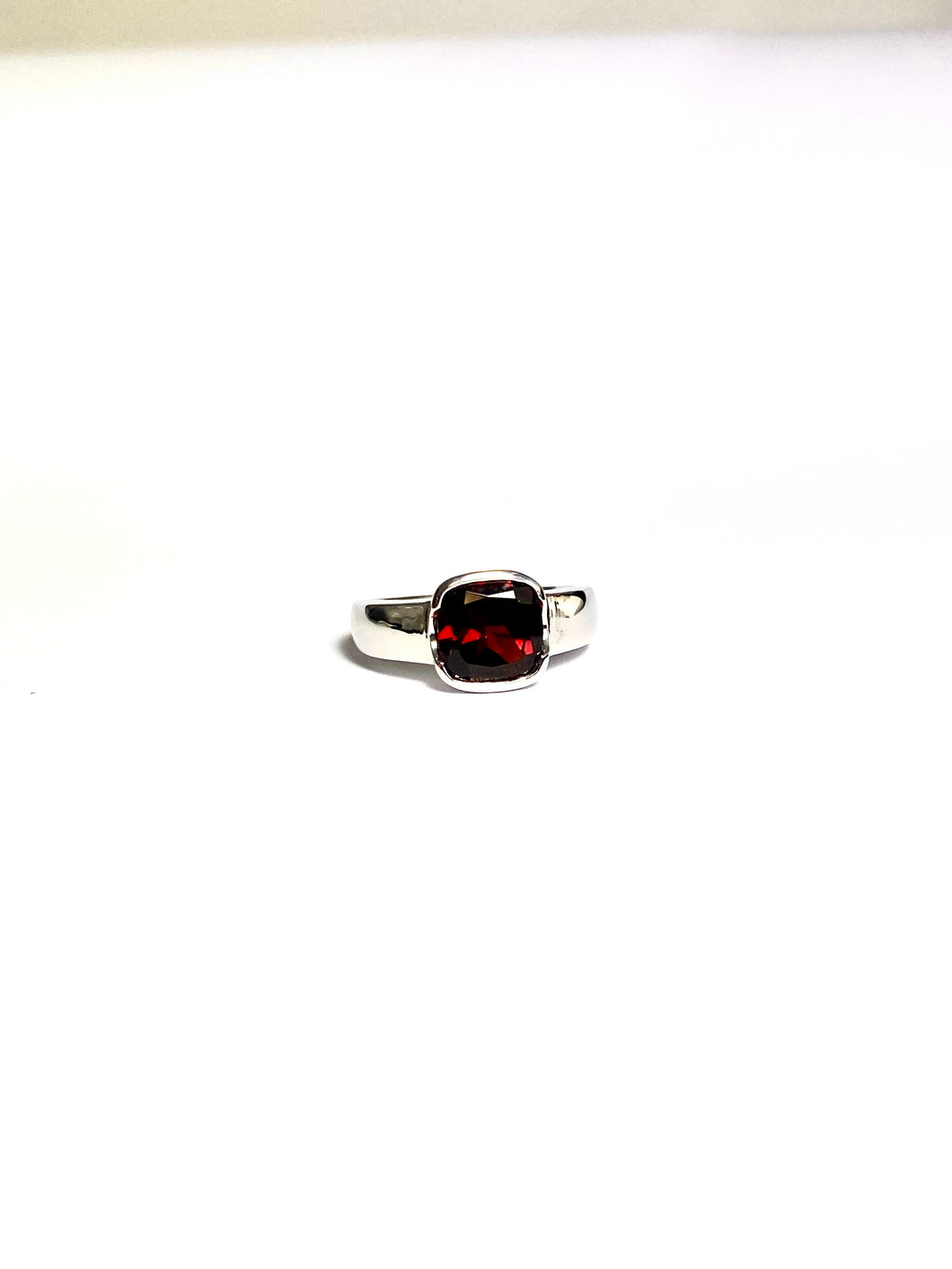 Garnet Ring in Sterling Silver