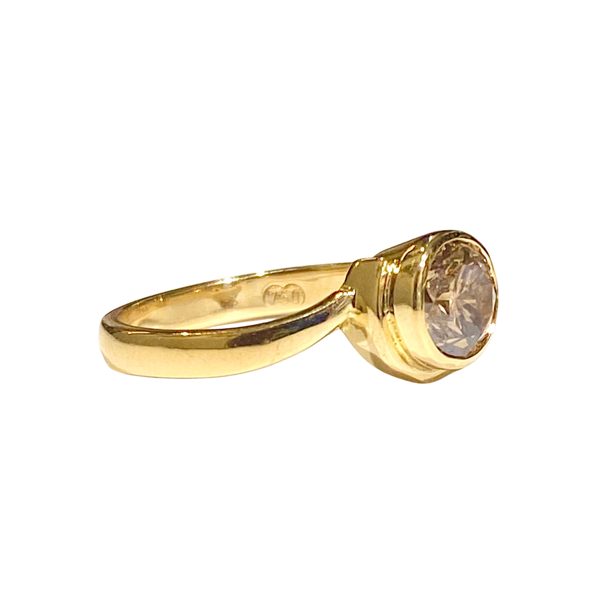 18ct Yellow Gold 1ct Cognac Diamond Statement Ring