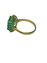 5ct Emerald Ring with Diamonds in 9ct Yellow Gold