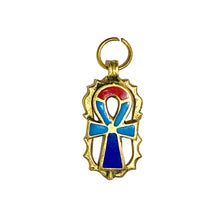 Brass and Enamel Egyptian Ankh Pendant