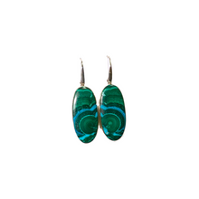 Malachite sterling silver earrings