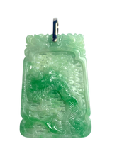 9ct Yellow Gold Carved Jadeite Square Pendant