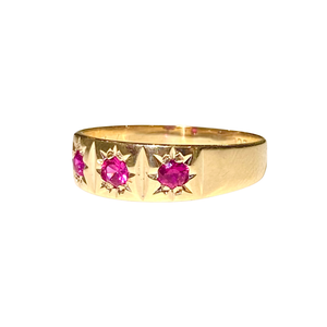 9ct Yellow Gold Ruby Gypsy Band
