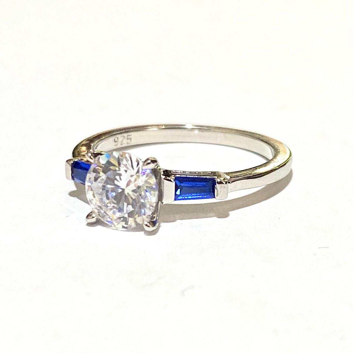 Sterling Silver Blue and White CZ Ring