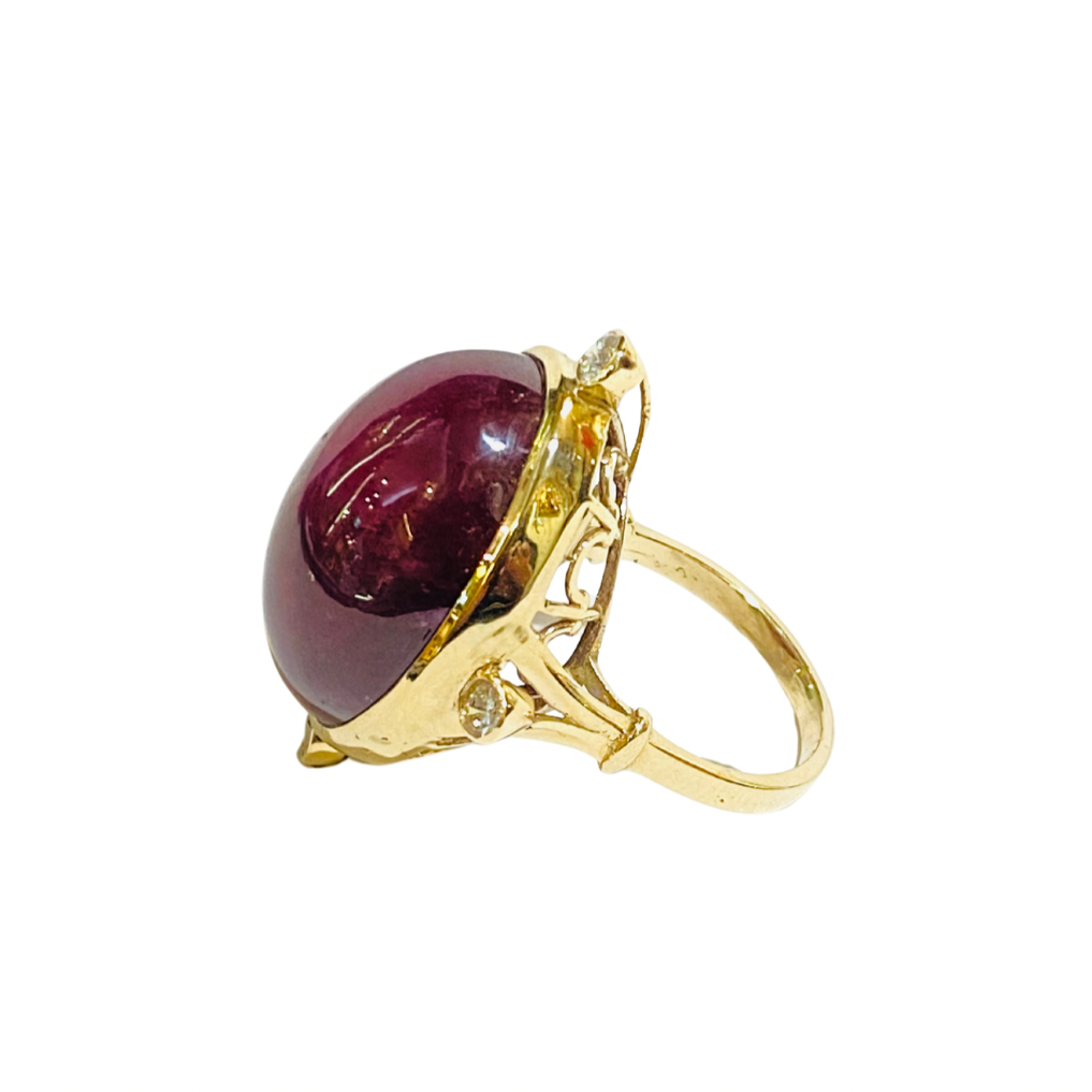 9ct Yellow Gold Star Ruby and Diamond Dress Ring