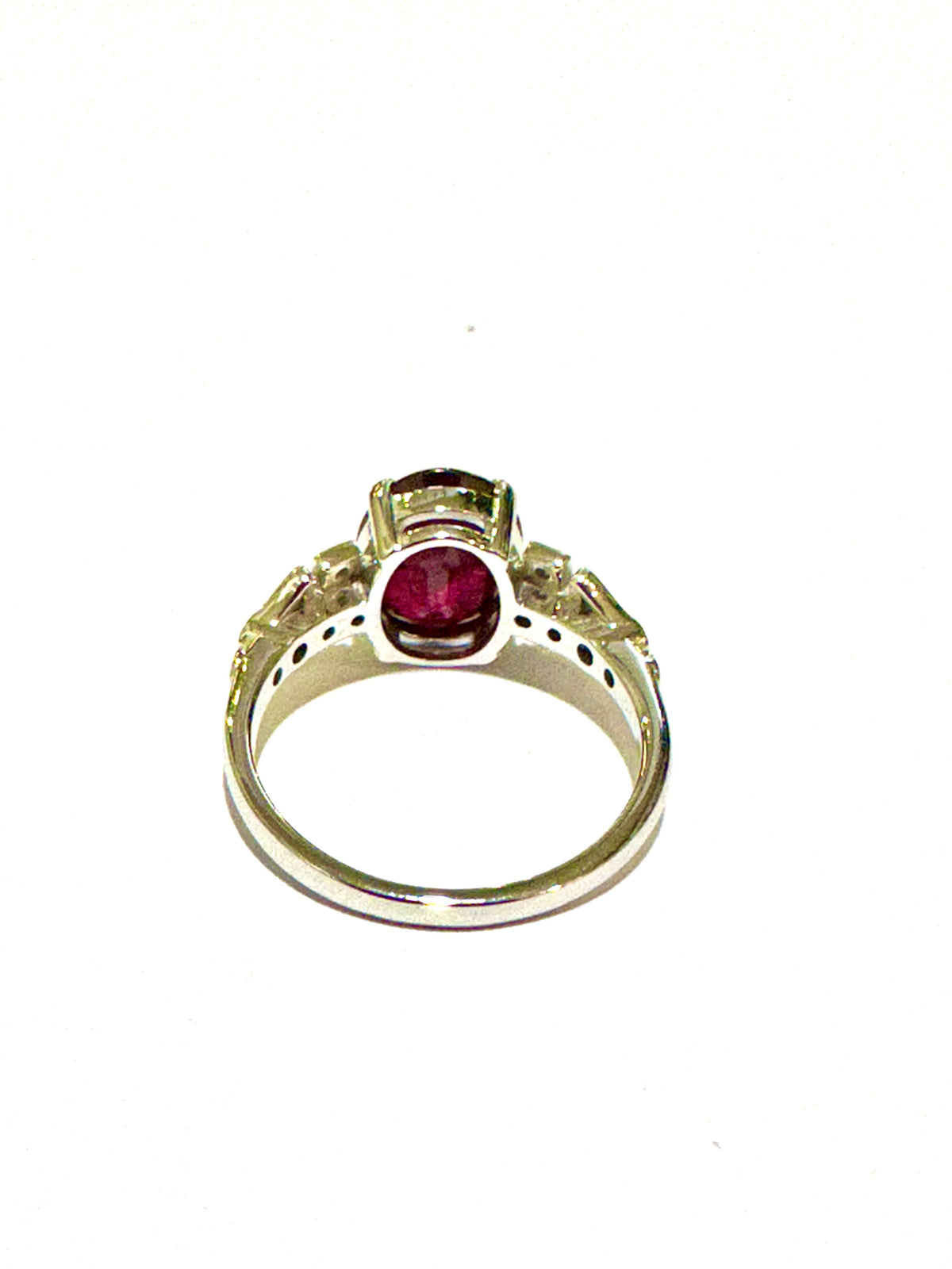 9ct White Gold Ruby and Diamond Ring