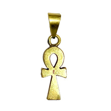 Brass and Enamel Ankh Necklace