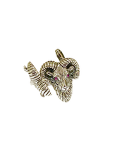 Sterling Silver Rams Head Cufflinks with Ruby
