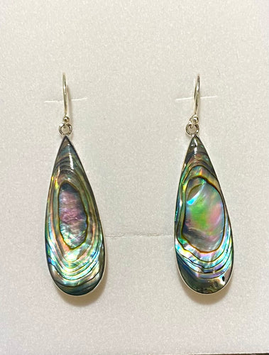 Sterling Silver Abalone Shell Drop Earrings – 34mm