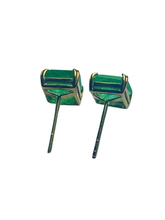 0.7ct Emerald Stud Earrings in 9ct Yellow Gold