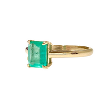 9ct Yellow Gold Natural Emerald Solitaire Ring