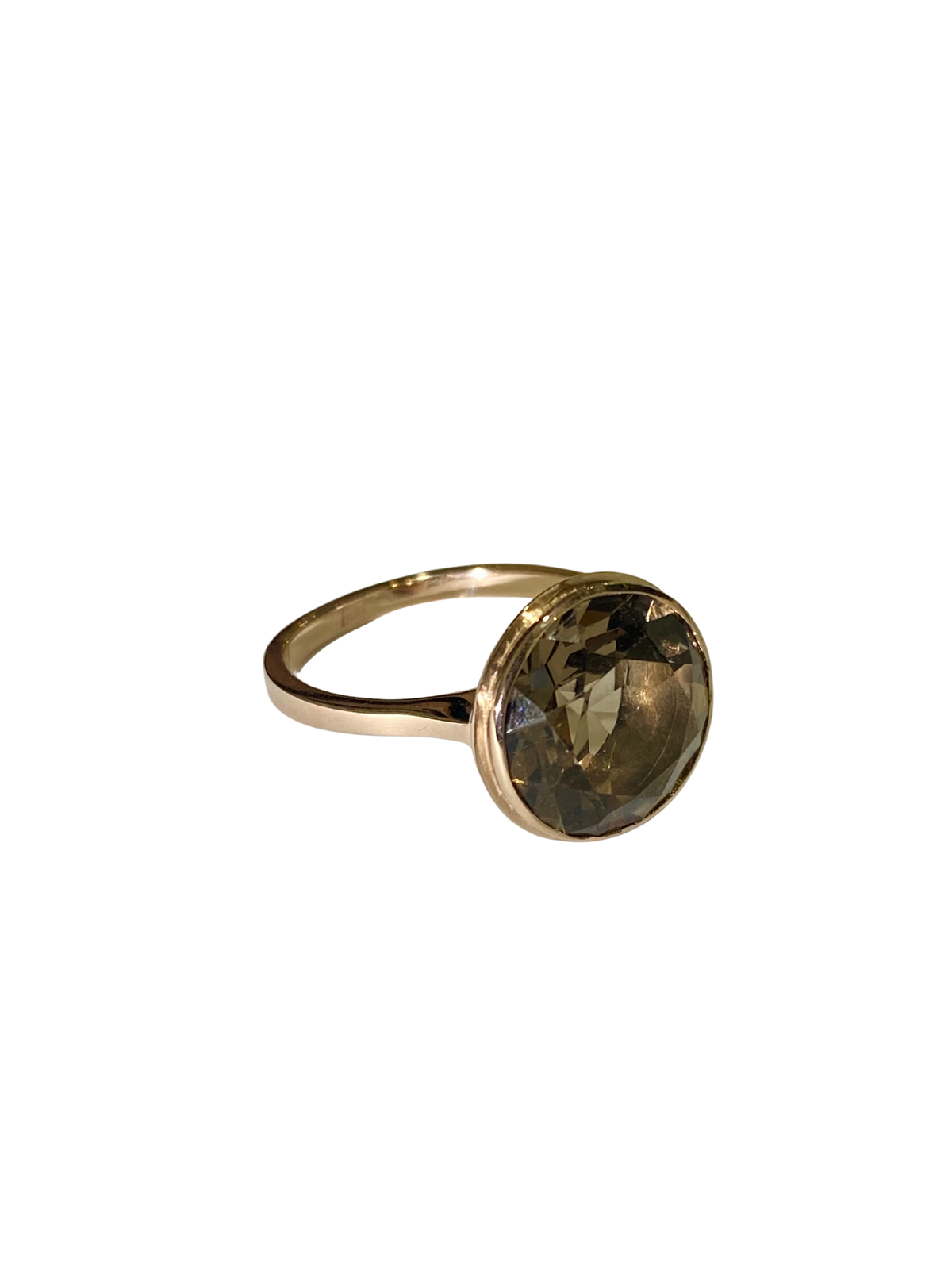 9ct Rose Gold 5ct Smokey Quartz ring