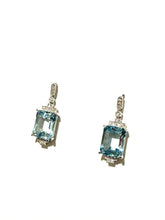 Swiss Blue Topaz and Diamond Drop Earrings