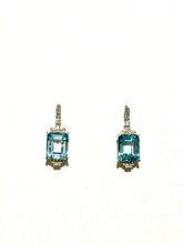 Swiss Blue Topaz and Diamond Drop Earrings