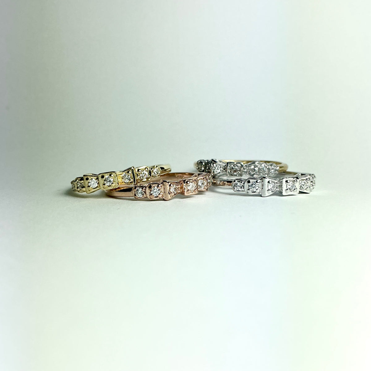 18ct Rose Gold Diamond Bridge Ring