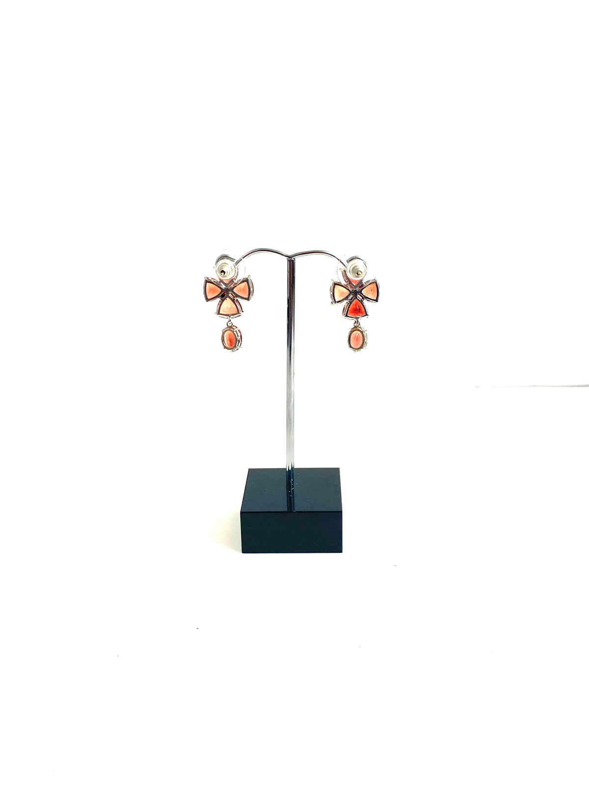 9ct White Gold Andesine Drop Stud Earrings