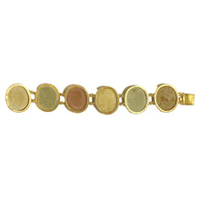 Antique Lava Stone Cameo Sterling Silver Gold Plate Bracelet