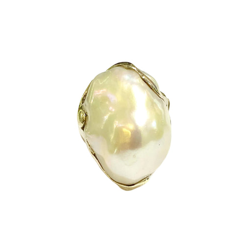 Sterling Silver Natural Baroque Pearl Ring