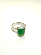 Sterling Silver 2ct Green Cabochon Tourmaline Ring