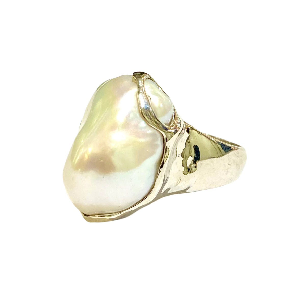Sterling Silver Natural Baroque Pearl Ring