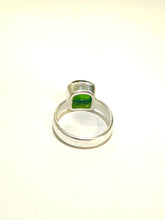 Sterling Silver 2ct Green Cabochon Tourmaline Ring