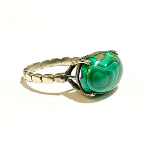 Sterling Silver Malachite Cabochon Ring