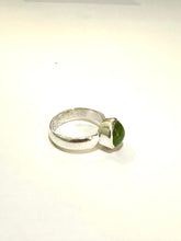 Sterling Silver 1.2ct Green Tourmaline Cabochon Ring