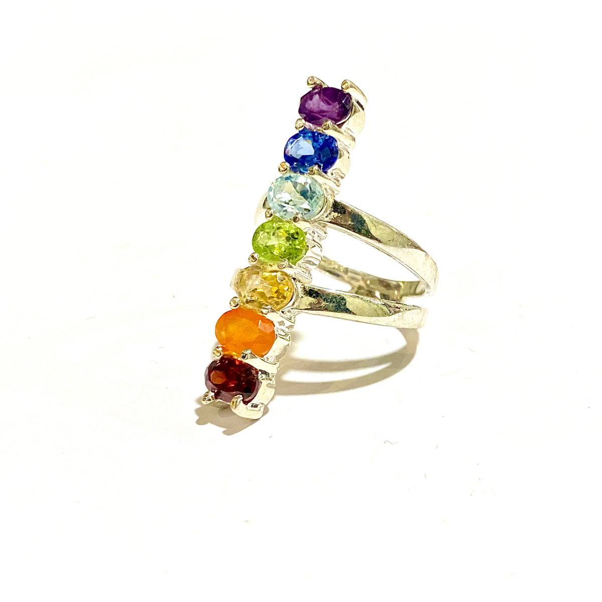 Sterling Silver Multi Gemstone Ring