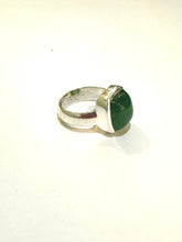 Sterling Silver 5ct Green Tourmaline Cabochon Ring