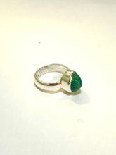 Sterling Silver 1.5 Green Tourmaline Cabochon Ring