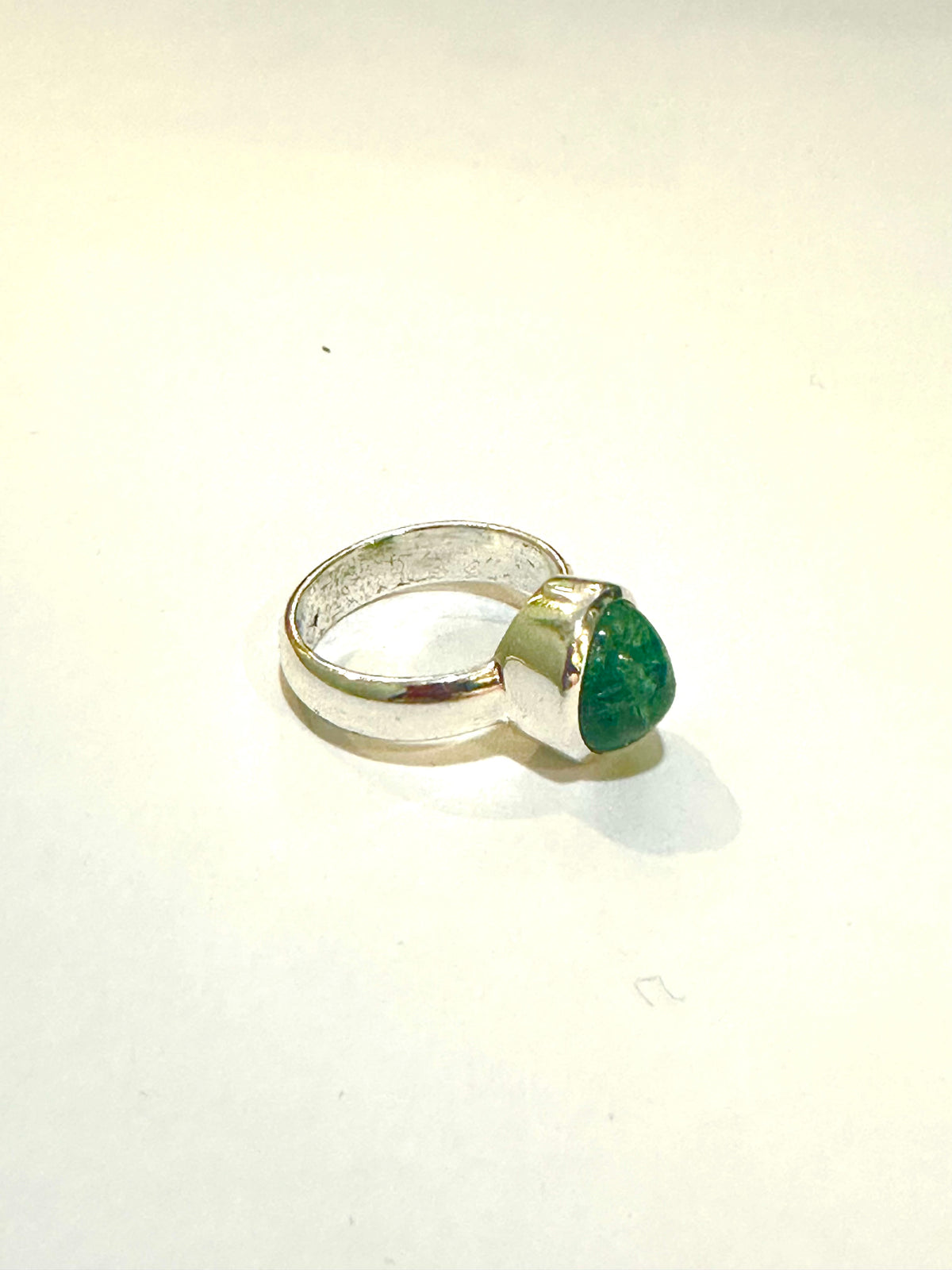 Sterling Silver 1.5 Green Tourmaline Cabochon Ring