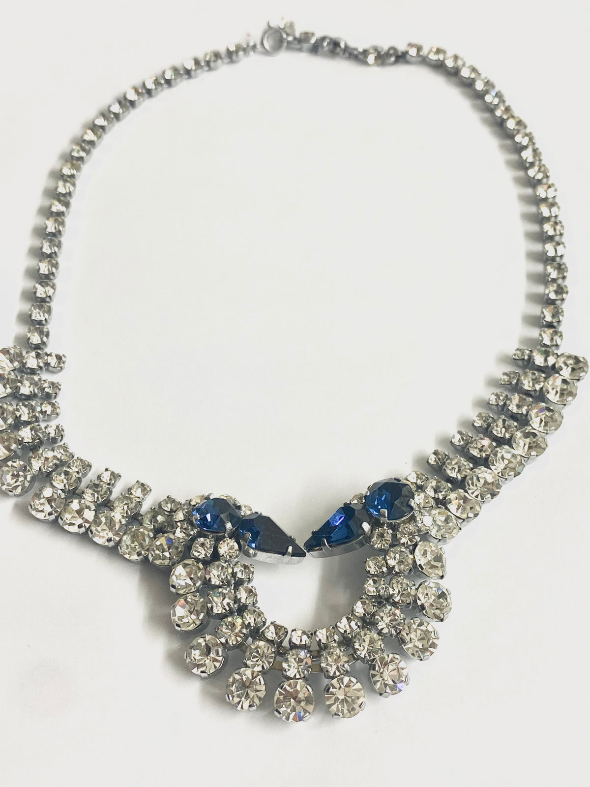 Vintage Crystal Necklace and Screw-on Earring Set