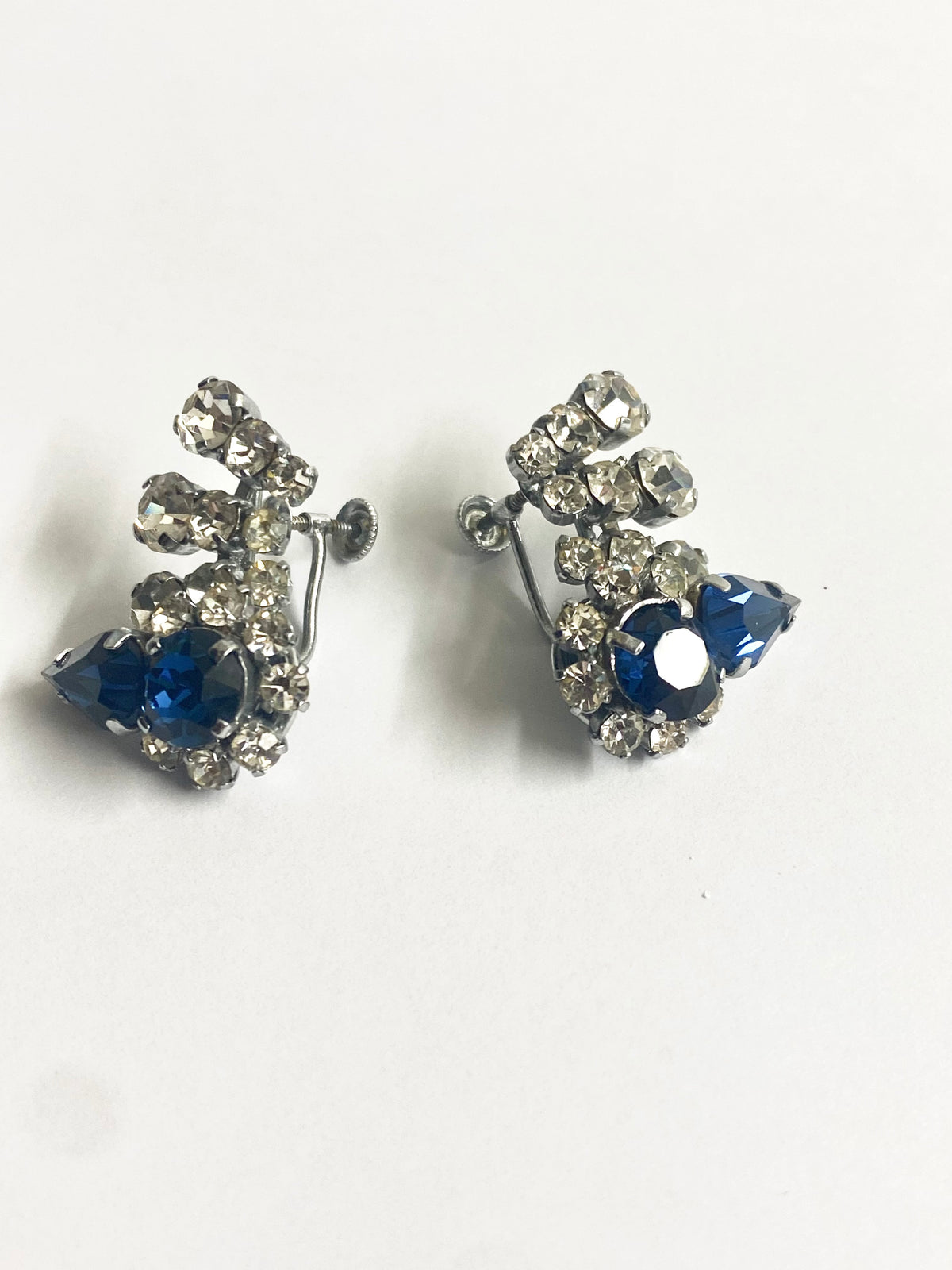 Vintage Crystal Necklace and Screw-on Earring Set