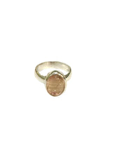 Sterling Silver 3ct Light Pink Tourmaline Cabochon Ring