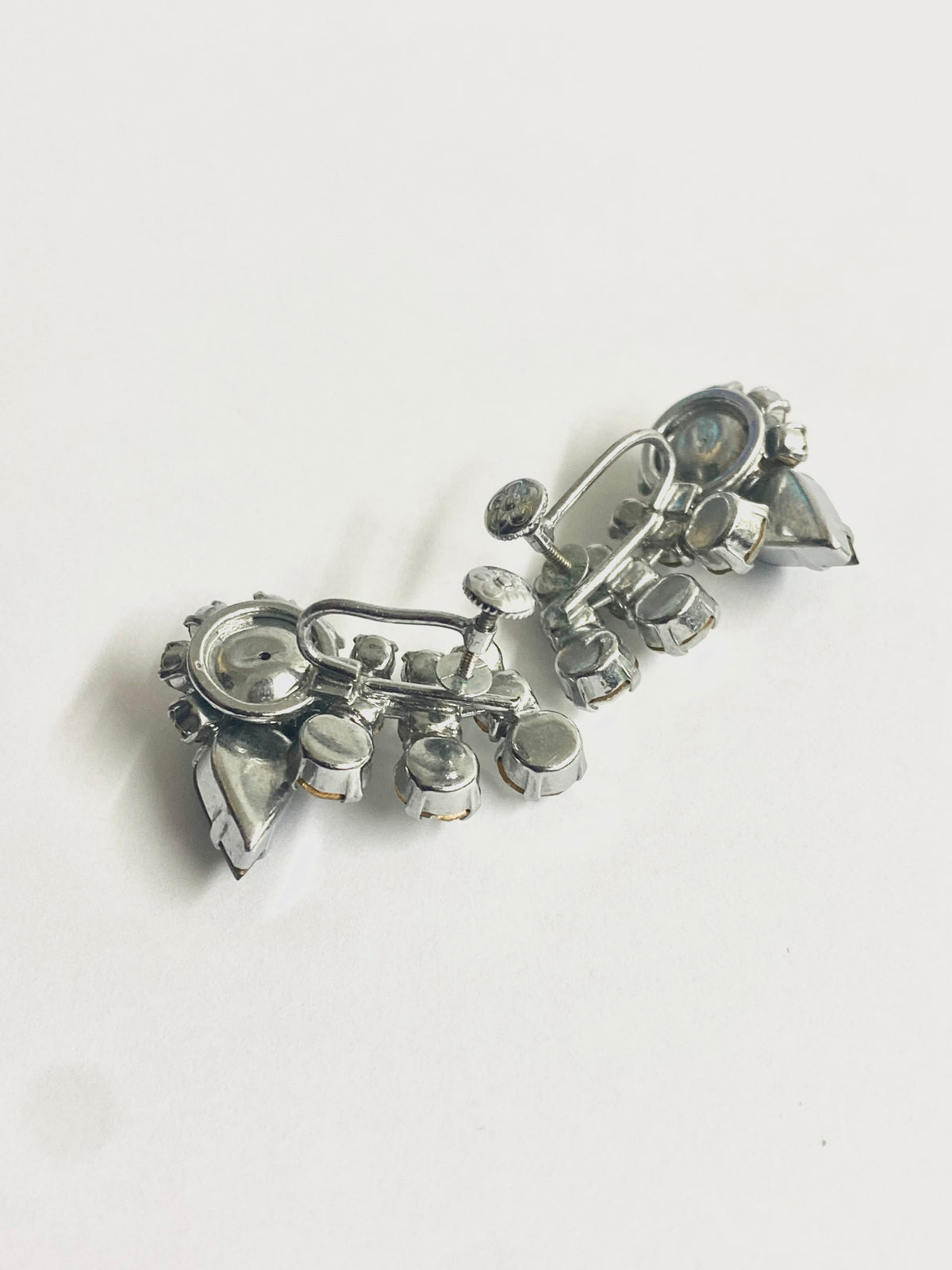 Vintage Crystal Necklace and Screw-on Earring Set