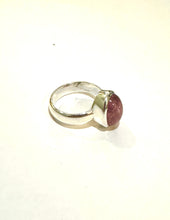 Sterling Silver 3ct Pink Tourmaline Cabochon Ring