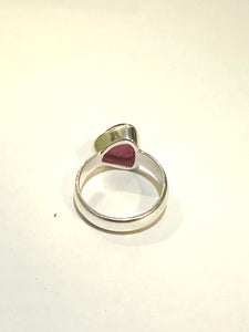 Sterling Silver 2ct Pink Tourmaline Cabochon Ring